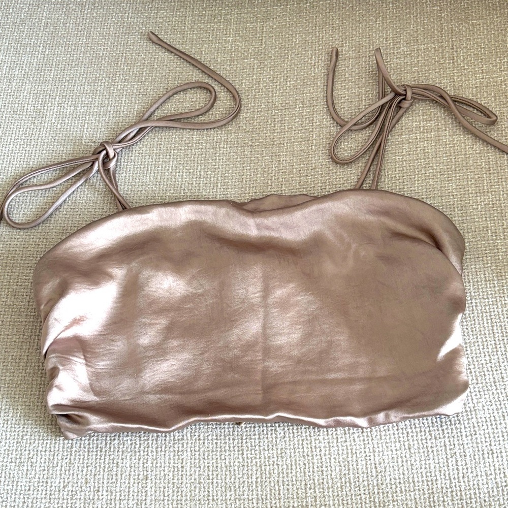 Lulu's Shimmering Taupe Smocked Top